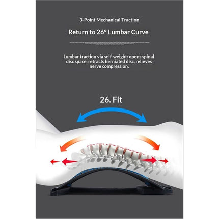 Back Stretcher for Lower Back Pain Relief, 4 Level Adjustable Lumbar Cracker Board Massager, Stretching Device for Scoliosis, Sciatica (Blue)