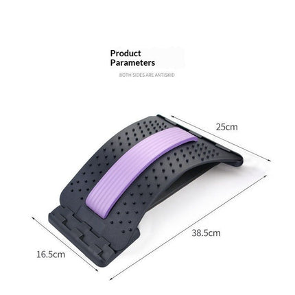 Back Stretcher for Lower Back Pain Relief, 4 Level Adjustable Lumbar Cracker Board Massager, Stretching Device for Scoliosis, Sciatica (Blue)