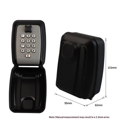 Key Lock Box for Outside, Sturdy Waterproof Wall Mount Lock Box for House Key, 12-Digit Combination Resettable Large Capacity Security Lockbox for Home, Garage, Office, Warehouse