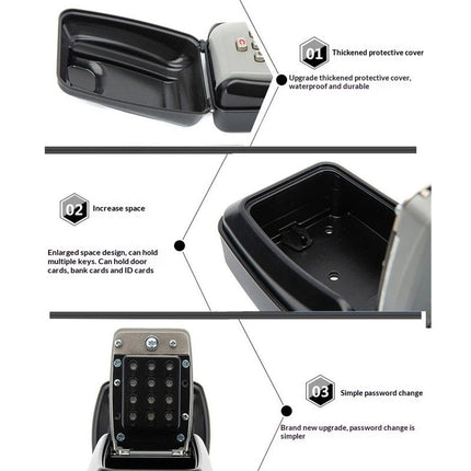 Key Lock Box for Outside, Sturdy Waterproof Wall Mount Lock Box for House Key, 12-Digit Combination Resettable Large Capacity Security Lockbox for Home, Garage, Office, Warehouse