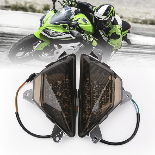 Motorcycle Front LED Turn Signal Light Lamp fits for NINJA250 NINJA300 2013-2018, NINJA 400 2018-2022, NINJA 650 2018-2022