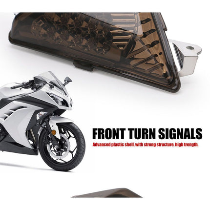 Motorcycle Front LED Turn Signal Light Lamp fits for NINJA250 NINJA300 2013-2018, NINJA 400 2018-2022, NINJA 650 2018-2022