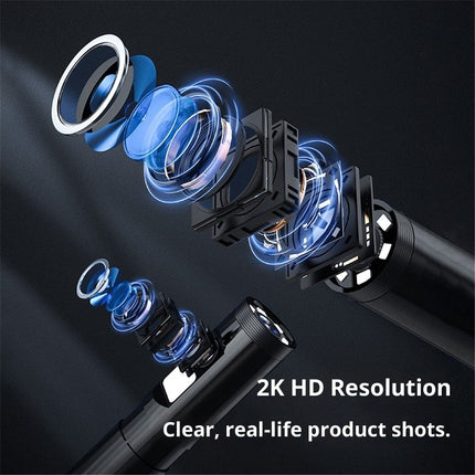 Endoscope Camera with Light: Dual-Lens Inspection Borescope Camera for Sewer - 16.4ft Waterproof Industrial Endoscope - Flexible Snake Bore Scope for Plumbing Automotive