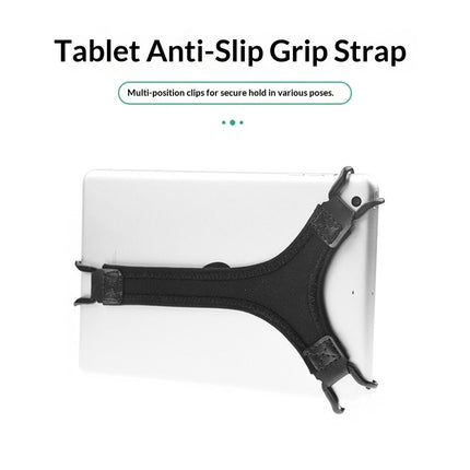Security Hand Strap Holder Finger Grip for Tablets -Non Slip Hands Supports for Reading Works Travels 8-8.5 inches  black