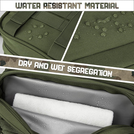 Toiletry Bag for Men | Dry Wet Separate Hygiene Bag Compact Kit Mens Shaving Kit Travel shower Bag (Green)