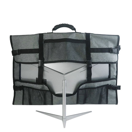 27 Inch Monitor Carrying Case, Universal 27" Computer Monitor Bag with Rubber Handle and Pockets, Gray