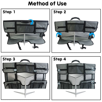 27 Inch Monitor Carrying Case, Universal 27" Computer Monitor Bag with Rubber Handle and Pockets, Gray