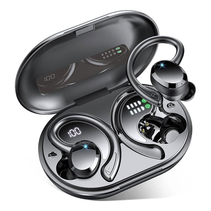 Wireless Earbuds Sport Bluetooth 5.3 Headphones 3D Bass Hi-Fi Stereo Over Ear Buds, 48H Noise Cancelling Headset with Earhook,Earphones Workout Running Gym for Android iOS