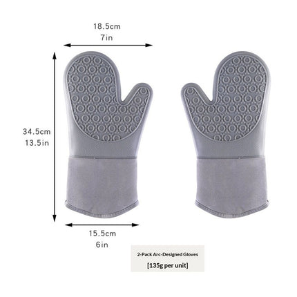 7PCS Oven Mitts and Pot Holders Sets - 480°F Heat Resistant Pot Holders and Oven Mitts, Extra Long Silicone Oven Mitts for Cooking, Non-Slip Oven Mitt with Soft Cotton Lining