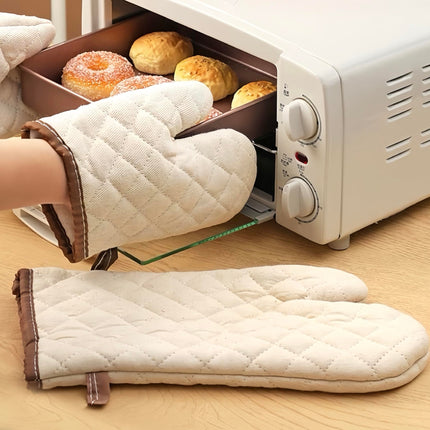 Cotton Oven a pair , High Heat Resistant Microwave Gloves, Kitchen Mitts for Baking,Cooking, BBQ, Small