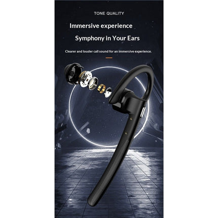 Bluetooth Headset V5.4, Wireless Earpiece with 500mAh Charging Case Hand-Free Headphones Noise Canceling Mic for Office/Driving/Business,Black