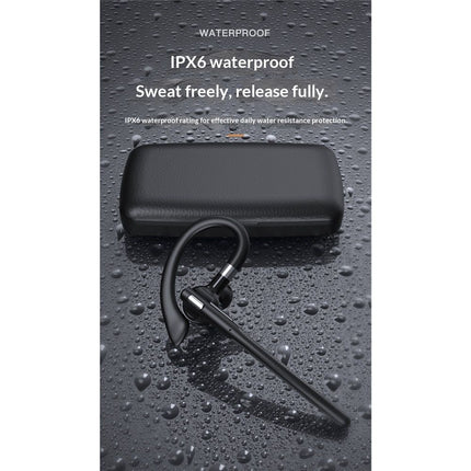 Bluetooth Headset V5.4, Wireless Earpiece with 500mAh Charging Case Hand-Free Headphones Noise Canceling Mic for Office/Driving/Business,Black