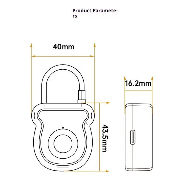 Fingerprint Padlock for Gym Locker w/USB Key, Biometric Lock 20 User for Luggage Backpack Case Toolbox Suitcase Zipper Handbag, Keyless Cable Latch for Travel Renter School Office Dorm