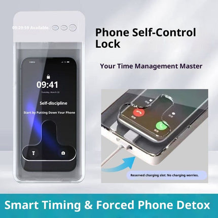 Timed Phone Lock Box for iPhone & Android - Self-Control Timer to Help Kids & Students Focus Back - Translucent