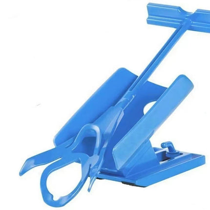 Sock Aid Device with Handle, Easy On Off Sock Assistant, Blue, Mobility Aid for Limited Range of Motion