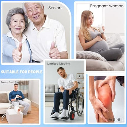 Multi-Loop Leg Lifter Strap 42 in,Rigid Hand Strap Padded Foot Loop with 3 Hand Grips Aid Device for Recovering Getting in and Out of Bed, Couch, Car and Wheelchair - for Adults,Elderly Women and Men