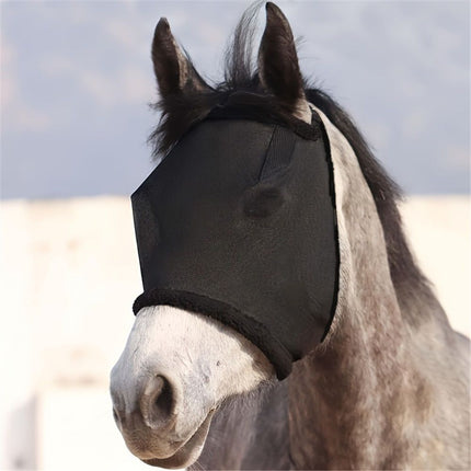 All Round Mesh Horse Fly Mask UV Protective with Padded Edging Black, Riding Equestrian Equipment for Horse