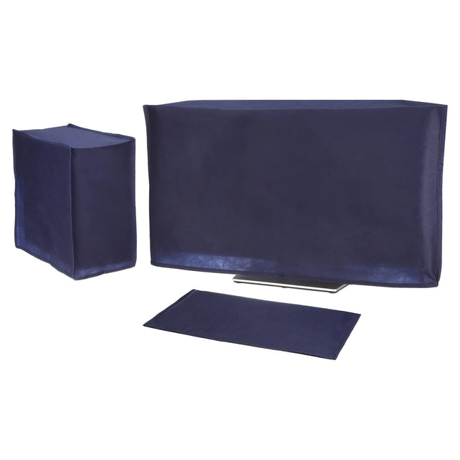 3 Pieces Computer Dust Cover Monitor + Keyboard+ Computer Host Pc Dust Proof Computer Covers Case Computer Dust Cover for Desktop Pc CPU Tower Protector (22'' Monitor Set Blue)