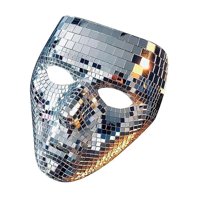 Mirror Mask, Disco Ball Glitter Mask for DJ Stage Bar Party, Masquerade Face Covering Disco Ball Glitter Face Mask, Mirror Mask,