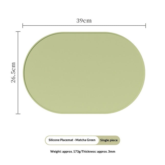 Silicone Placemats Set of 4, Oval Heat Resistant Place Mats, Waterproof Washable Wipeable Dining Table Mats, Non-Slip Silicone Food Mat for Toddles Kids Adults Home Decor