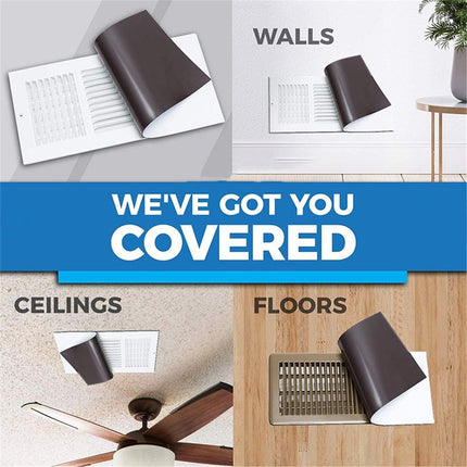 Magnetic Vent Covers (3-Pack), Flexible Floor Vent Cover, Cut to Size Air Vent Covers, Heat/AC Vent Covers for Home Ceiling Registers, 8" x 15.5" Vent Covers Magnet Wall/Ceiling Vent Cover