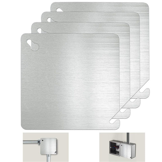 8 Pcs 4x4 Metal Electrical Box Cover Plate, Metal Junction Box Covers Plate, 4 Inch Square Flat Blank Electric Box Cover