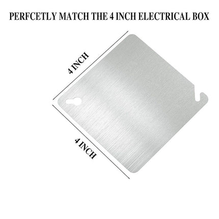 8 Pcs 4x4 Metal Electrical Box Cover Plate, Metal Junction Box Covers Plate, 4 Inch Square Flat Blank Electric Box Cover
