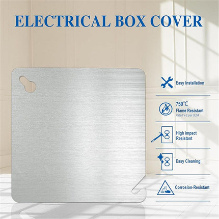 8 Pcs 4x4 Metal Electrical Box Cover Plate, Metal Junction Box Covers Plate, 4 Inch Square Flat Blank Electric Box Cover
