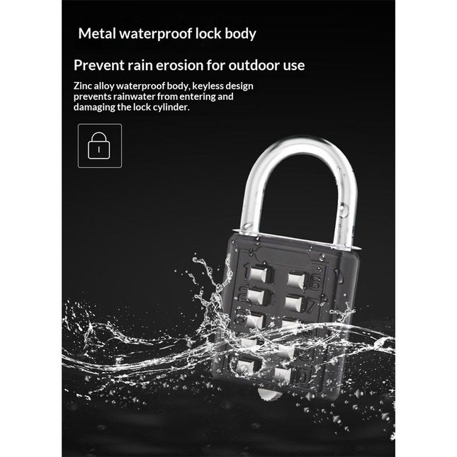 2 pack 10 Digit Push Button Combination Padlock, 5 Digit Locking Mechanism, Easy to Read Numbers - Resettable and Cut Proof Combo Code(2 Black)
