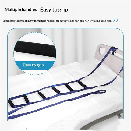 Bed Ladder Assist Strap，Pull Up Assist Device with 6 Handle Straps,Rope Ladder for Elderly, Senior, Pregnant, Handicap