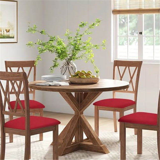 Seat Covers for Dining Room Chair Set of 4, Stretch Fit Removable Washable Chair Seat Cushion Protector Slipcovers Red