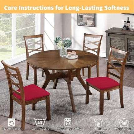 Seat Covers for Dining Room Chair Set of 4, Stretch Fit Removable Washable Chair Seat Cushion Protector Slipcovers Red