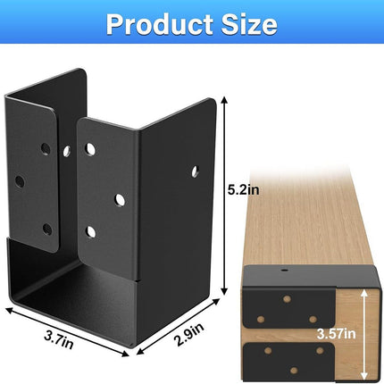 Concealed Joist Hanger (1 Pack), Outdoor Concealed Joist Bracket with Screws, Powder Coated Concealed Mount Light Joist Hangers for 4"x6" Beam, Swing, Handrail, Fence