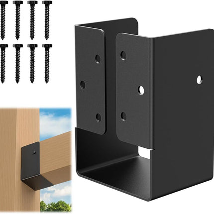 Concealed Joist Hanger (1 Pack), Outdoor Concealed Joist Bracket with Screws, Powder Coated Concealed Mount Light Joist Hangers for 4"x6" Beam, Swing, Handrail, Fence
