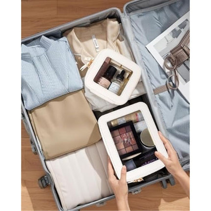 2 pack Clear Makeup Bag Set, Travel Makeup Case Clear Cosmetic Travel Bag Small Makeup Organizer Mini Make Up Pouch for Purse Toiletry Bag Portable（oniy bags）