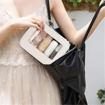 2 pack Clear Makeup Bag Set, Travel Makeup Case Clear Cosmetic Travel Bag Small Makeup Organizer Mini Make Up Pouch for Purse Toiletry Bag Portable（oniy bags）