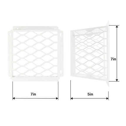Dryer Vent Bird Guard,Dryer Vent Cover Guard for Most 3" to 4" Bathroom Exhaust Fan Ventilation Cover,7"Lx7"Wx5"H Steel Ventilation Bird Cage for Exhaust Fan Cover,White
