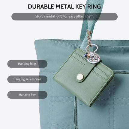 Slim Wallet for Women,Blocking Bifold Credit Card Holder with Zipper Coin Pocket,ID Window,Keychain（green）