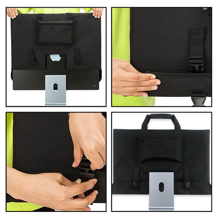 Travel Carrying Case for 24'' Desktop Computer, Nylon fabric with velvet lining integrated desktop computer bag dust cover(Black)