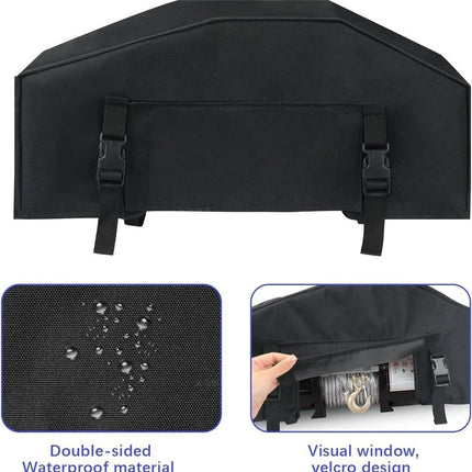 Winch Cover,Heavy Duty UV-resistant Waterproof Winch Protective Cover with Drawstring,Indoor/Outdoor Winch Accessories,Weather Resistant Dust Cover for Electric Winches (Black)