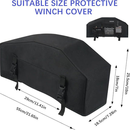 Winch Cover,Heavy Duty UV-resistant Waterproof Winch Protective Cover with Drawstring,Indoor/Outdoor Winch Accessories,Weather Resistant Dust Cover for Electric Winches (Black)