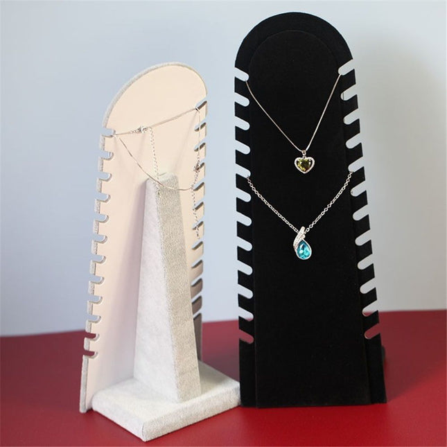 2 Pcs Set Bracelet Necklace Chain Display Pad with 12 Slots, Jewelry Organizer Display with Easel Stand for Chains