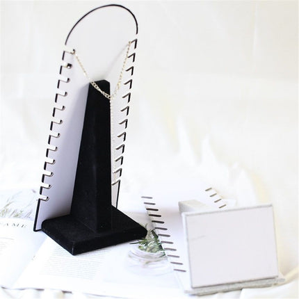 2 Pcs Set Bracelet Necklace Chain Display Pad with 12 Slots, Jewelry Organizer Display with Easel Stand for Chains