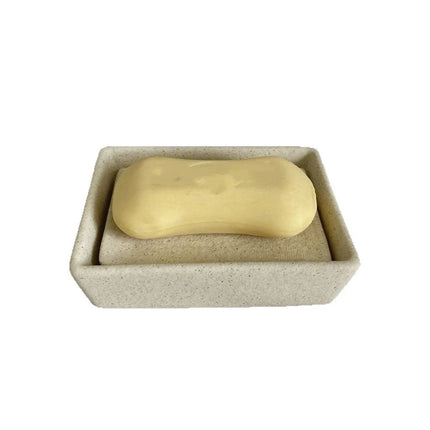 Natural Soap Dish/Facial Sponge Holder/Bathroom Makeup Sponge Tray with Draining Hole (sand yellow,Only soap box)