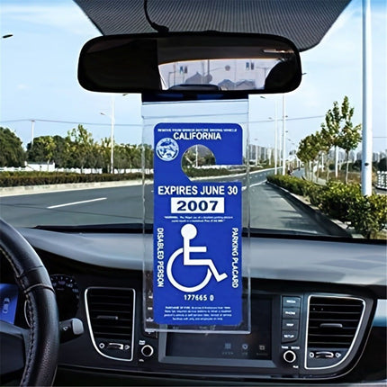 Handicap Parking Placard Holder, Ultra Transparent Disabled Permit Protective Cover with Large Hanger  (Set of 10)（Excluding cards）