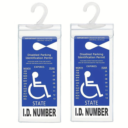 Handicap Parking Placard Holder, Ultra Transparent Disabled Permit Protective Cover with Large Hanger  (Set of 10)（Excluding cards）