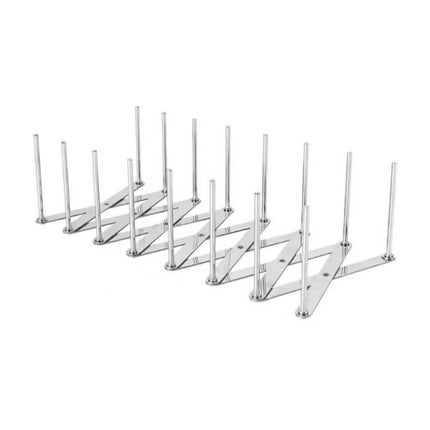 Pot Lid Organizer Pot Lid Holder Adjustable Pot Lid & Plate& Pans multipurpose Organizer Rack Holder Stainless Steel Dish Plate Drying Rack（Long 7-grid design）