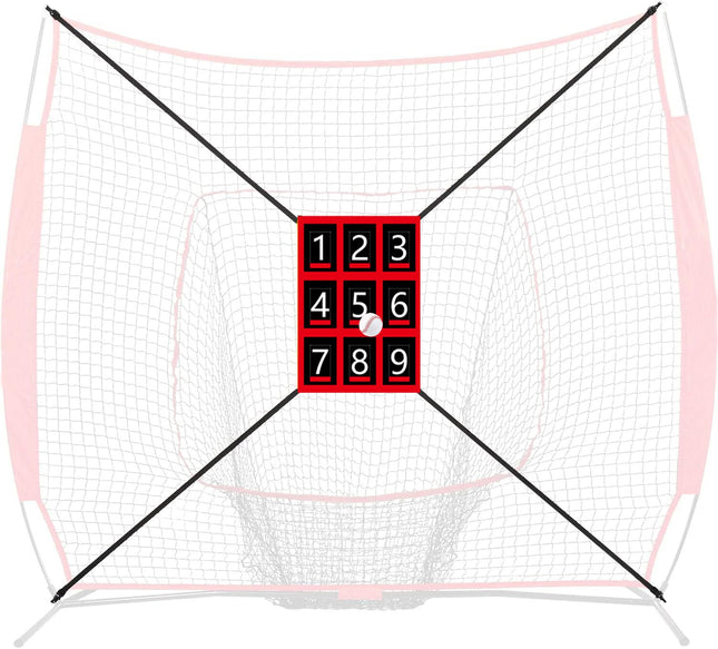 19.29 * 27.56in Clear Numbered Strike Zone,Adjustable and Durable Pitching Net with Strike Zone for Baseball&Softball Net,Applicable for Various Age Pitching Training
