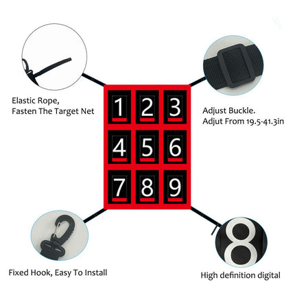 19.29 * 27.56in Clear Numbered Strike Zone,Adjustable and Durable Pitching Net with Strike Zone for Baseball&Softball Net,Applicable for Various Age Pitching Training