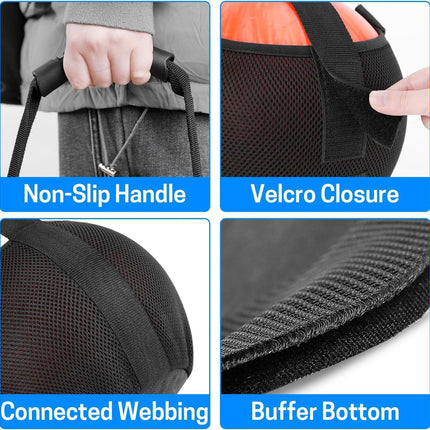 Bowling Mesh Bag, Single Bowling Ball Carrier with Reinforced  Handle, Black,  (excluding bowling)